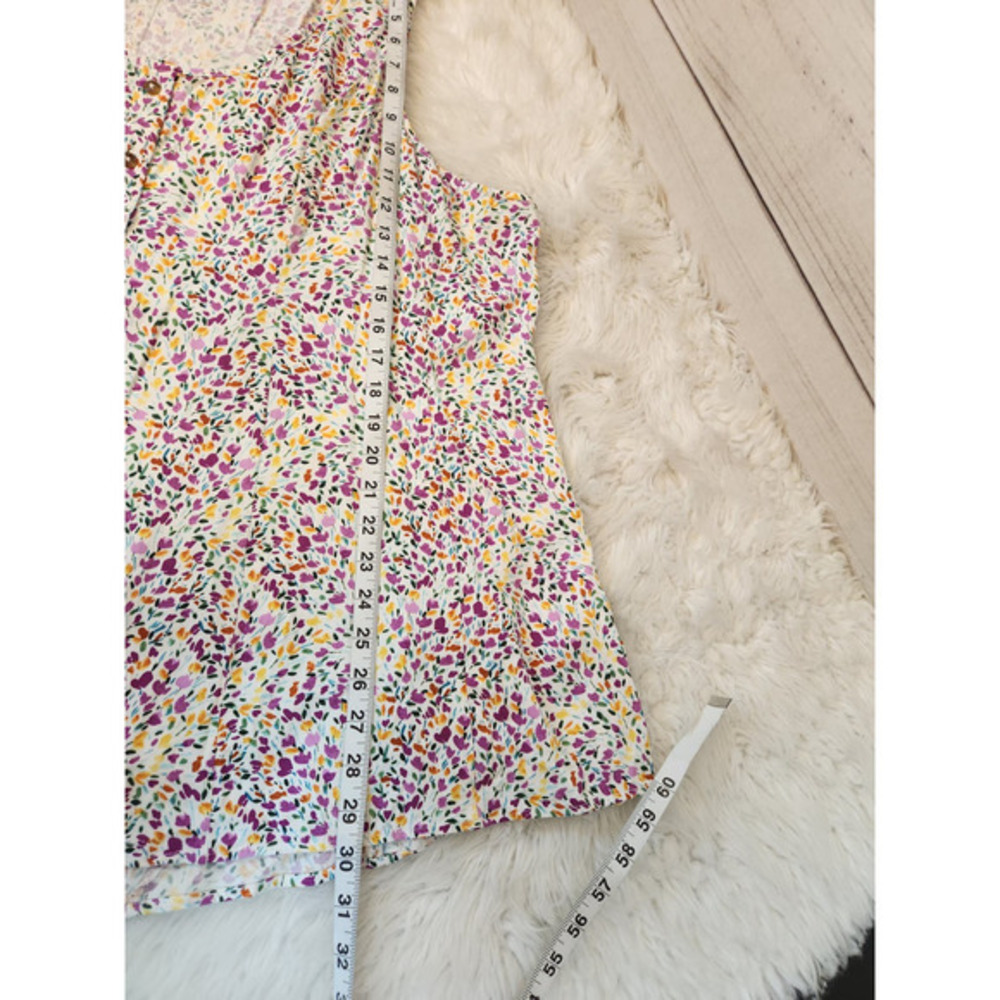 Torrid Womens Multicolor‎ Floral Sleeveless Scoop Neck Button Front Blouse 4X - Picture 6 of 6